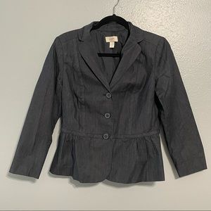 Ann Taylor LOFT faux denim peplum blazer